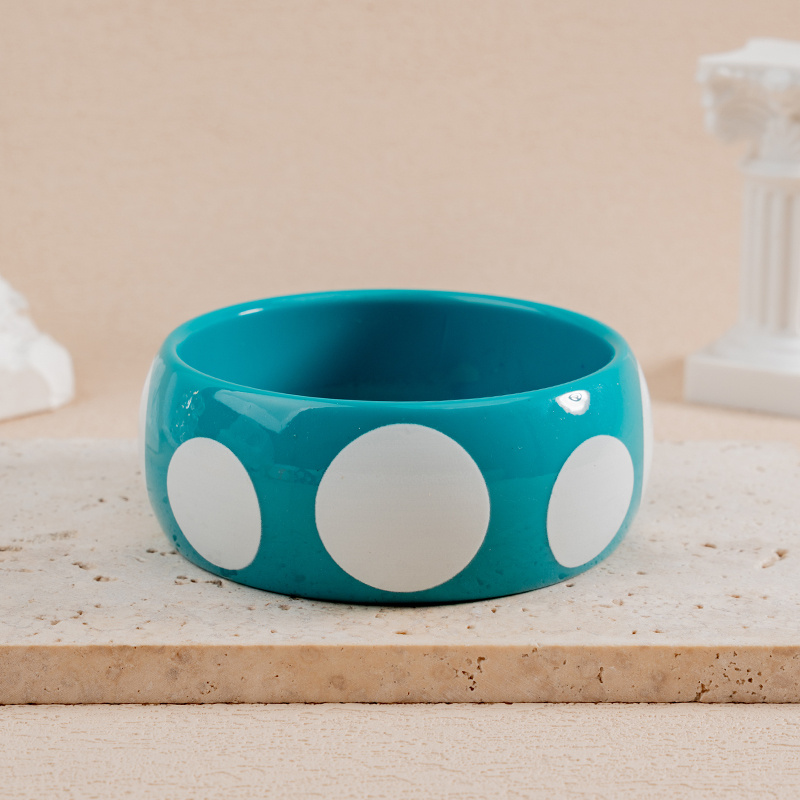 3pcs Multicolor Wide Casual Style Resin Bangles Set